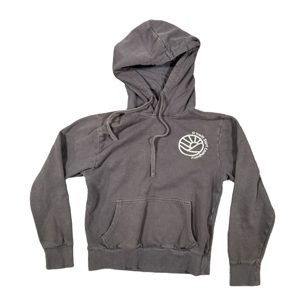 O'Neill Surf Company Faded Black Graphic Pullover Hoodie XS Long Sleeve